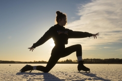 Lochwinnoch., Renfrewshire, UK 8th January, 2021

18 year old Codi Carswell iceskating on the frozen waters of Castle Semple, Lochwinnoch.